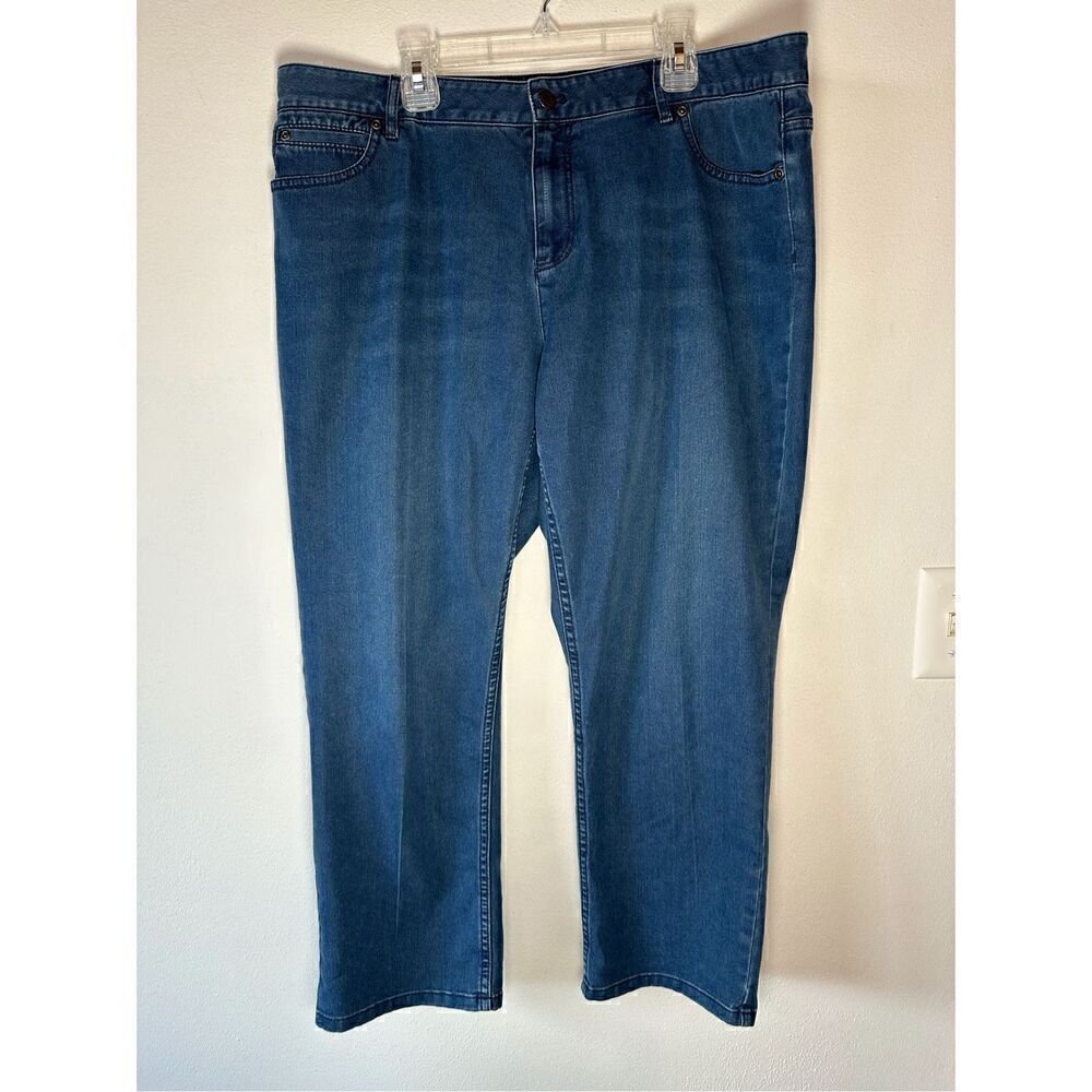 J. Jill women’s cropped stretchy denim straight leg jeans size 14. #32-1217